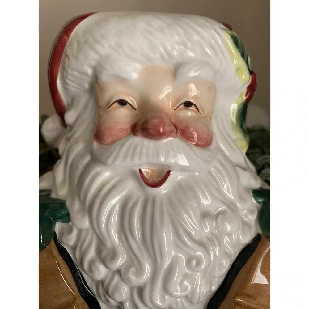 2001‎ Fitz & Floyd Candy Lane Santa Candle Cup Christmas Holiday